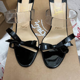 Authentic Christian Louboutin black PVC Slipper heels 5UK 38EU 8US