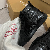 Authentic Christian Louboutin Black Cristal Python Sneakers 7UK 41 8US
