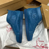 Authentic Christian Louboutin Blue Leather Spikes Sneakers 9.5UK 43.5 10.5US