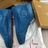 Authentic Christian Louboutin Blue Leather Spikes Sneakers 9.5UK 43.5 10.5US