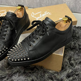 Authentic Christian Louboutin Black Leather Spikes Sneakers 9UK 43 10US