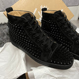 Authentic Christian Louboutin Black suede Spikes Sneakers 9.5UK 43.5 10.5US