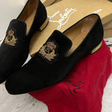 Authentic Christian Louboutin Black suede Dandelion Loafers 10.5UK 44.5 11.5US