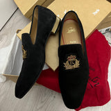 Authentic Christian Louboutin Black suede Dandelion Loafers 10.5UK 44.5 11.5US