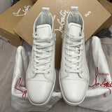 Authentic Christian Louboutin White Leather Donna Pin Up Sneakers 12UK 46 13US