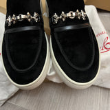 Authentic Christian Louboutin Black Paqueboat suede sneakers 7.5UK 41.5