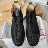Authentic Christian Louboutin Black Grained Leather Sneakers 9UK 43 10US