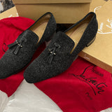 Authentic Christian Louboutin Black Sparkle Loafers Shoes 9UK 43EU 10US