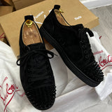 Authentic Christian Louboutin Black suede Junior Sneakers 7UK 41 8US