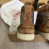 Authentic Christian Louboutin Beige Suede Strass Sneakers 7.5UK 41.5 8.5US