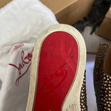 Authentic Christian Louboutin Beige Suede Strass Sneakers 7.5UK 41.5 8.5US