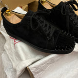 Authentic Christian Louboutin Black Suede Junior Sneakers 11.5UK 45.5 12.5US