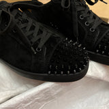 Authentic Christian Louboutin Black Suede Junior Sneakers 11.5UK 45.5 12.5US
