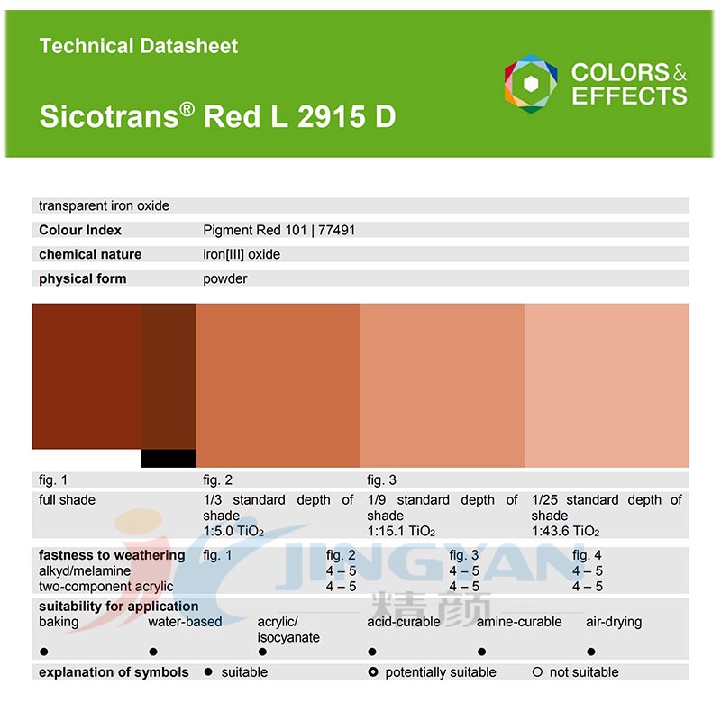 巴斯夫BASF Sicotrans L2915D半透明氧化铁红无机颜料